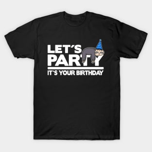 Funny Cute Sloth Birthday Bday Party Child Gift for Kids T-Shirt